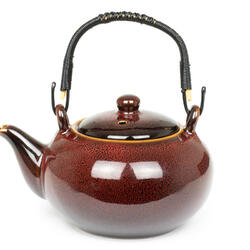 Ceramiczny dzbanek do herbaty 750 ml - czerwony
